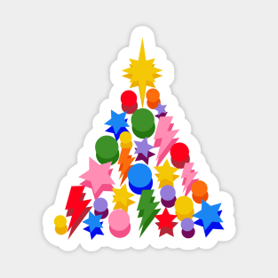 Multi Colour Christmas Tree, Star and Baubles Sticker